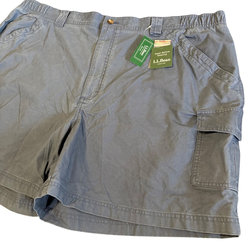 LL Bean Cargo Shorts Mens 46x6 Vintage Indigo Tropic Weight Comfort Waist NEW